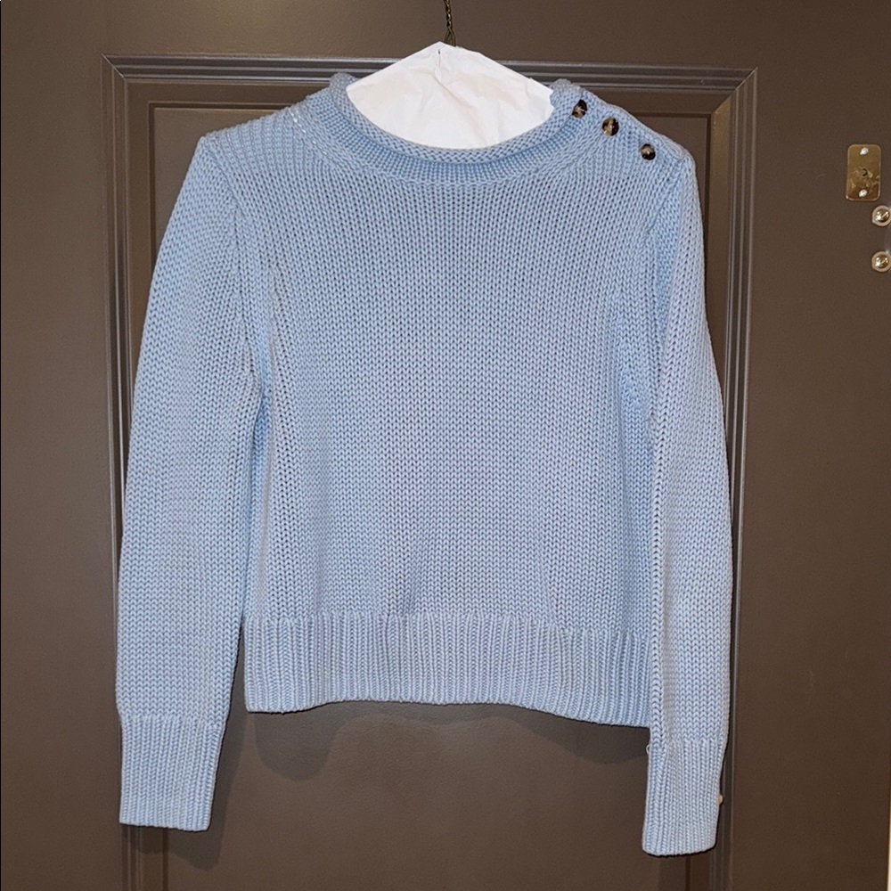 LAKE Light Blue Cotton Knit Sweater